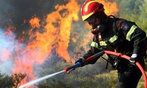 Aναζωπυρώθηκε η πυρκαγιά στην περιοχή της Σαμαρίνας. Πενήντα πυροσβέστες στην περιοχή