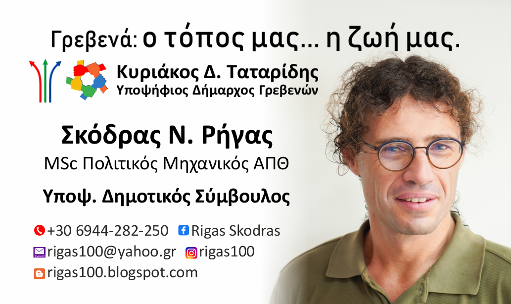Σκόδρας Ν. Ρήγας: Υποψήφιος Δημοτικός Σύμβουλος με το συνδυασμό “Γρεβενά: Ο τόπος μας… η ζωή μας”