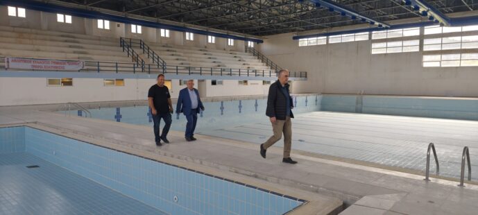 Αυτοψία Δημάρχου Γρεβενών στο έργο αναβάθμισης του Κλειστού Κολυμβητηρίου