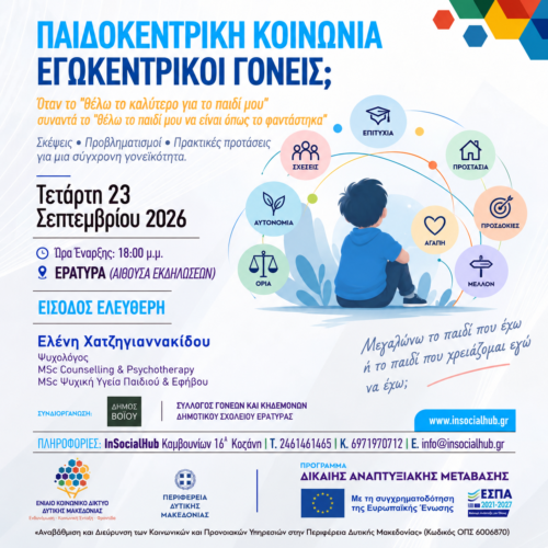 Ενημερωτική ημερίδα για τη σύγχρονη γονεϊκότητα και την υπερπροστασία των παιδιών